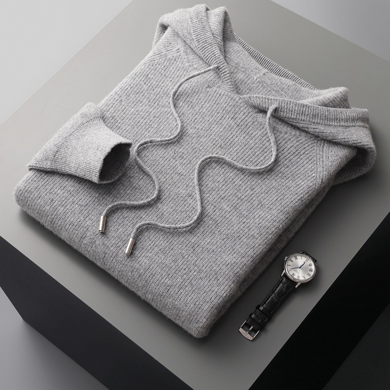 2024 new winter casual wool sweater men's hooded sweater wool sweater men's warm loose versatile cross-border delivery - Image 6