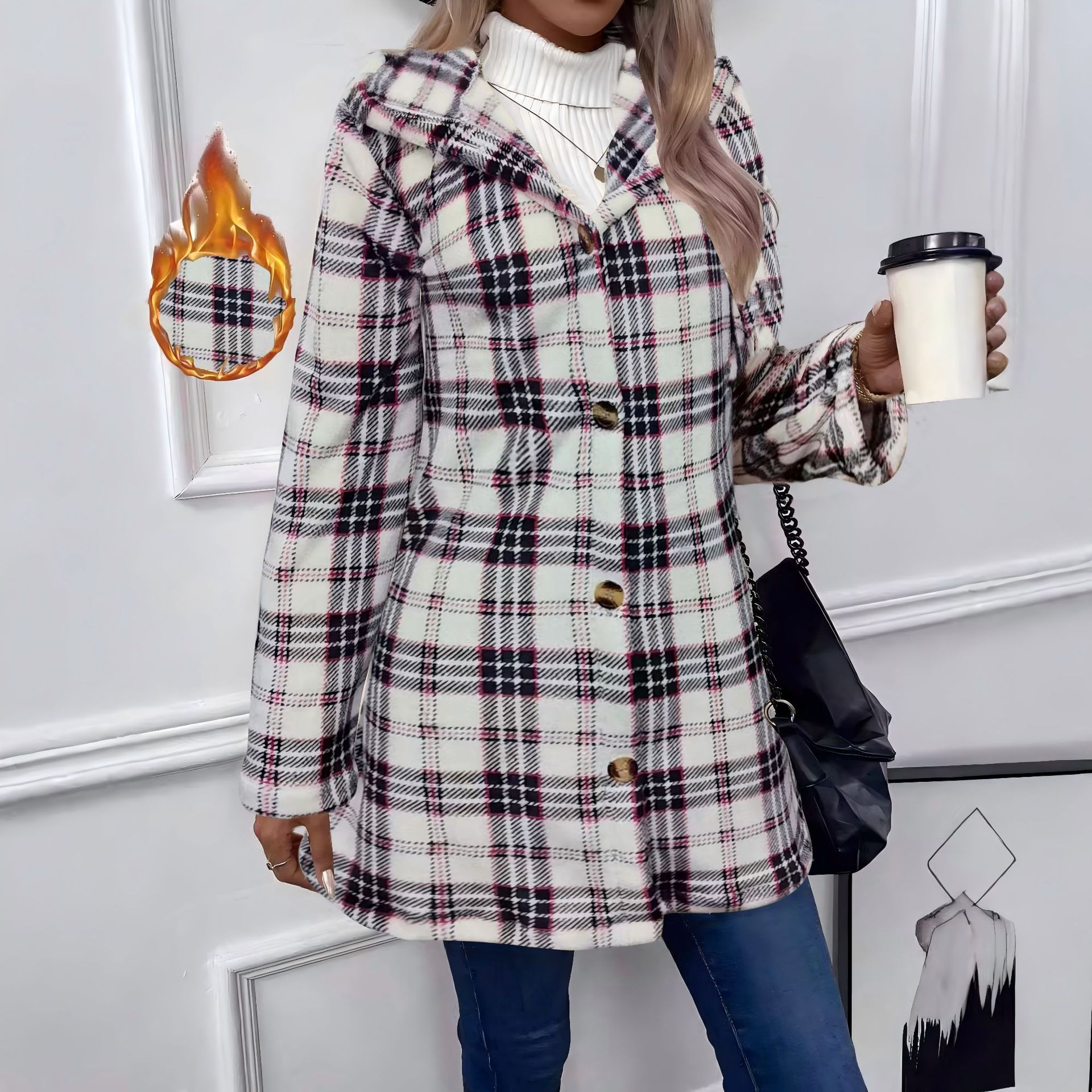 Women's Hooded Fleece Cardigan - Image 19