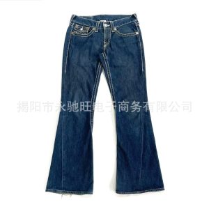 New spring/autumn style fashionable and versatile long pants, unique street style American retro loose wide-leg flared jeans for men and women.
