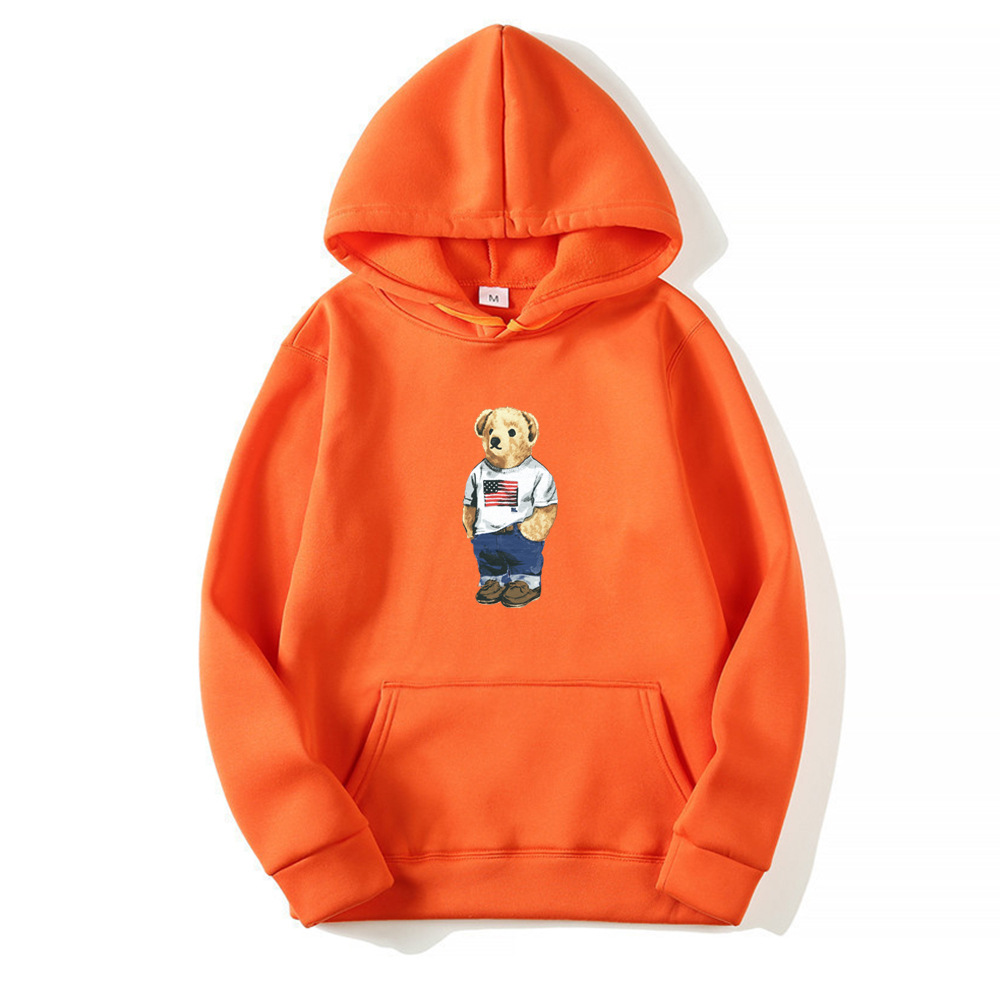 Bear print spring and autumn 2021 thickening new leisure sports hooded long-sleeved sweater AliExpress - Image 9
