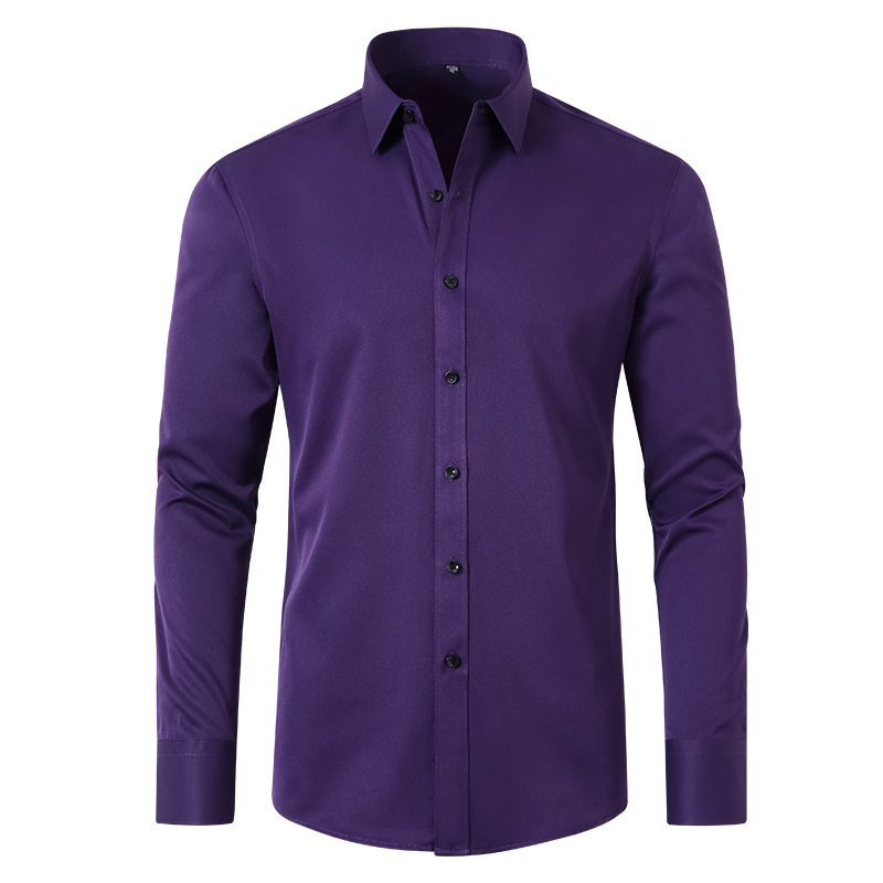 Jia Na Apparel Cross-Border Hot Selling Men's Long-Sleeve Shirt, Elastic, Wrinkle-Resistant, Business Casual Plus Size Shirt for Men - Image 4