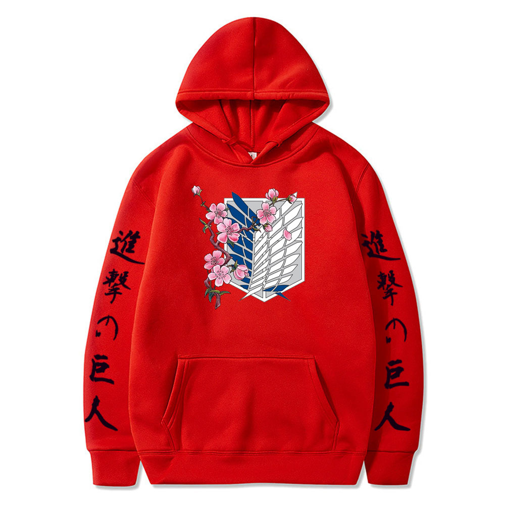 Attack on Titan LOGO hoodie sweatshirt- black letters on sleeves - Image 14