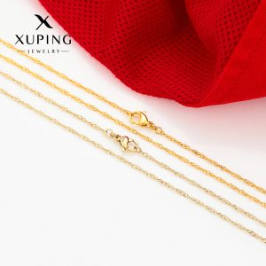 Xuping Jewelry: Fashionable, Classic, Simple Stainless Steel Chain Necklace with Lobster Clasp - Wholesale
