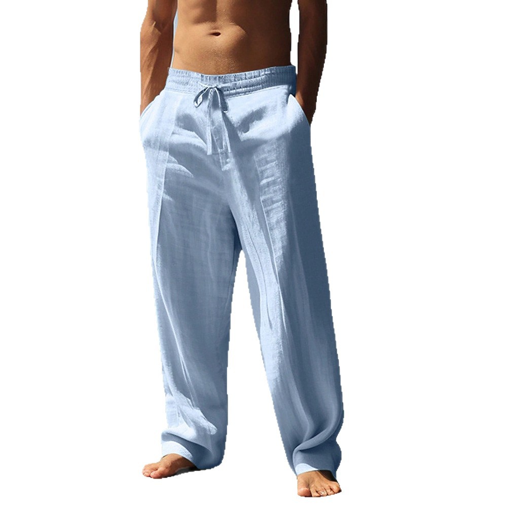 TIMU Men's Casual Linen Pants, Cotton Linen, Loose Fit, Breathable Long Pants, Available for Spot Import, Cross-Border, Independent Websites, Wish, AliExpress. - Image 5