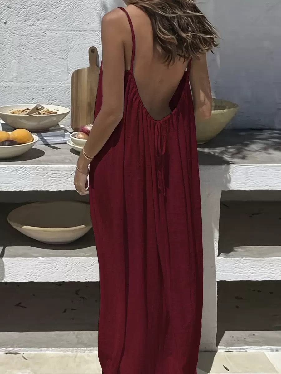 2026 New Women's Strappy Backless Loose-fitting Home Wear Dress (Amazon/AliExpress Cross-Border) - Image 11