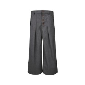 2025 American Retro Pleated Striped Button-Down Straight Leg Trousers for Men - Loose Fit, A-line Wide Leg, Floor-Length Casual Pants