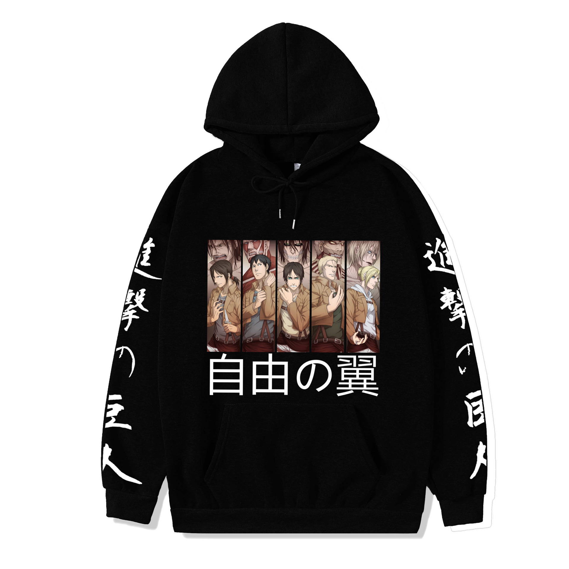 2021 couples wear autumn and winter new popular anime attack giant series illustration loose casual hooded sweater women - Image 19