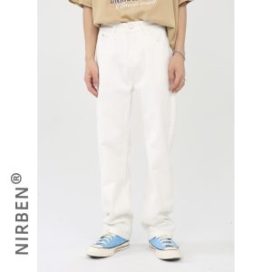 nirben jeans | Men's casual trousers, versatile Korean style, trendy loose fit, Japanese style casual long pants, unisex.