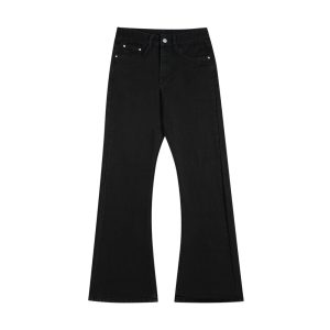 vibe trendy European and American flared pants men's hippie trend loose trousers basic washed denim flared pants mopping pants