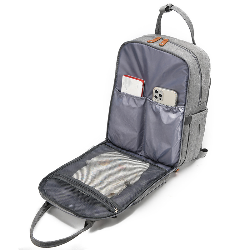 Foreign trade new extended baby bed mommy bag large capacity with diaper pad multi-layer mother and baby bag USB bed bag - Image 6