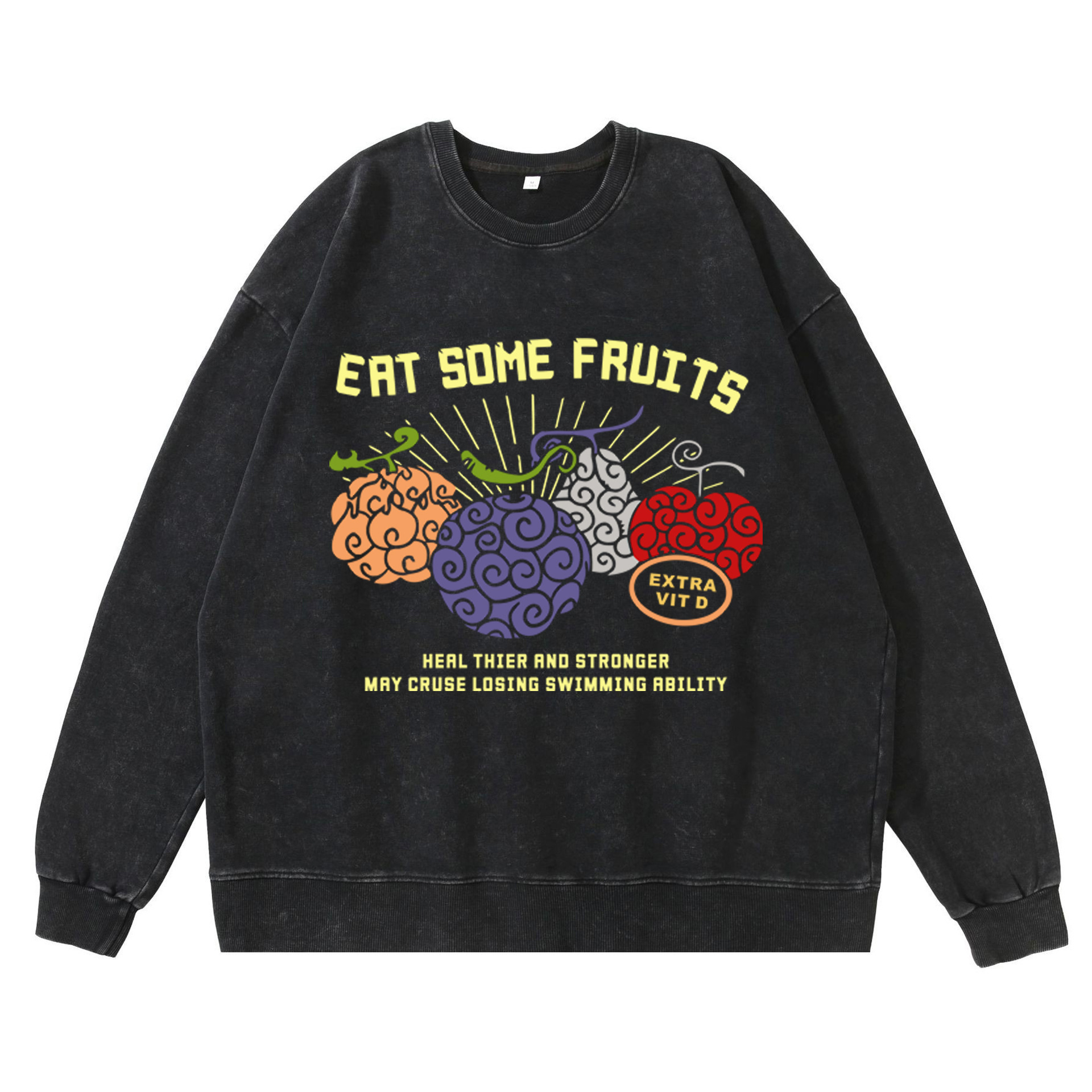 360g heavy washed retro sweatshirt street hip-hop anime American style pirate Luffy Zoro cotton autumn sweatshirt - Image 17