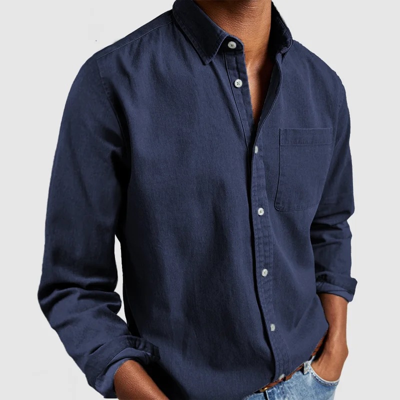 2024 Cross-border Foreign Trade E-commerce New Amazon Independent Station Men's Shirt New Long Sleeve Lapel Men's Shirt - Image 9