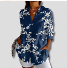 2024 New Women's Long Shirt, Summer European and American Trendy Short-Sleeve Floral Print 3D Short Sleeve Fashion - Image 9