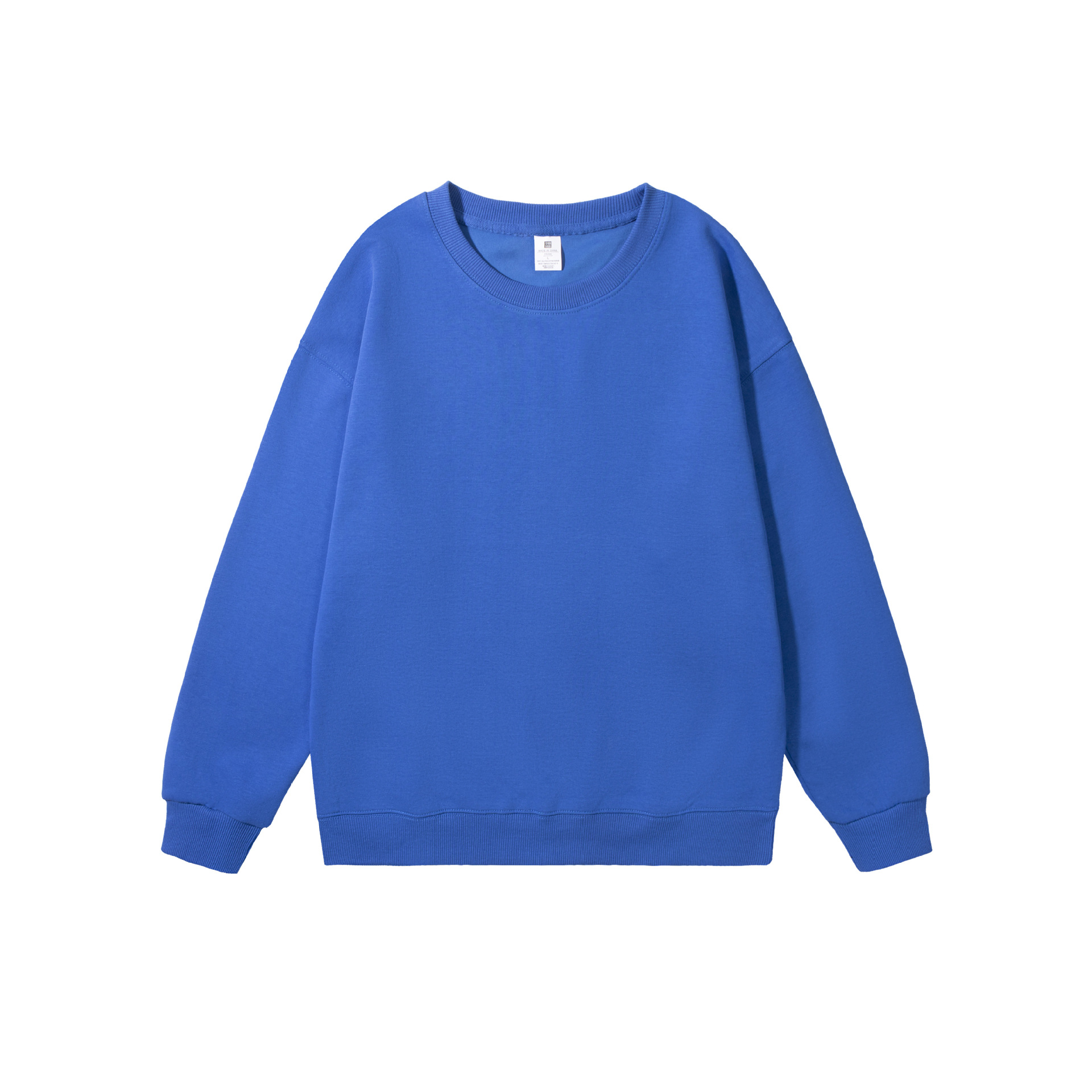 Cross-border European and American heavy loose solid color men's round neck blended cotton double-sided sweater women's Korean version of casual long sleeve couple - Image 5