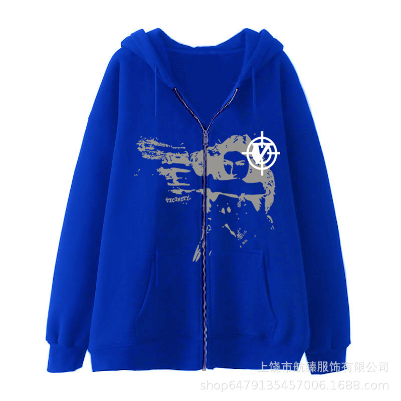 2022 Amazon Girl Gunner Zipper Sweater AliExpress Hot Selling American Cardigan Sweater Casual Trend Hoodie - Image 5