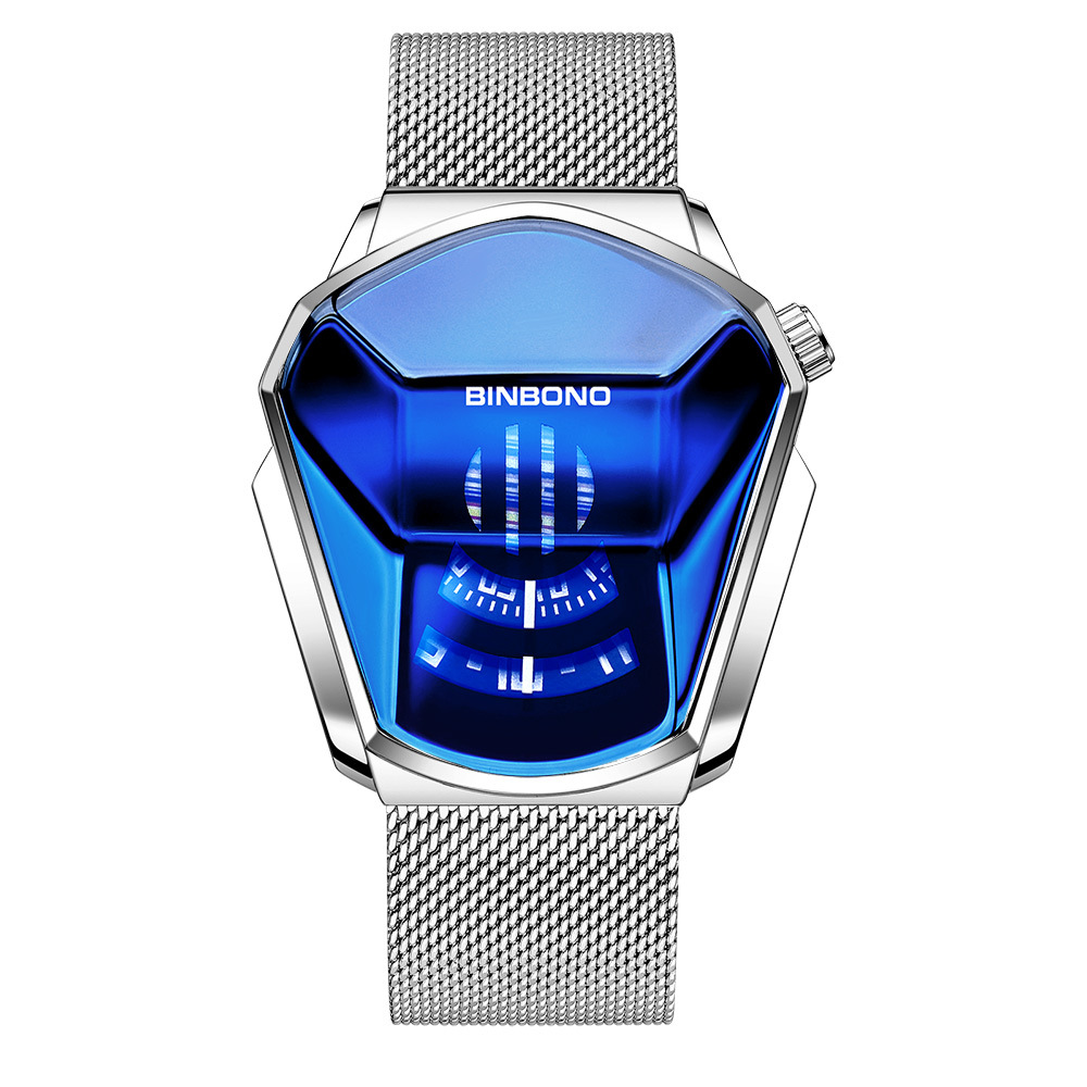 Cross-border shrimp skin men's watch trend shopee watch style locomotive concept watch men's live black technology watch - Image 3