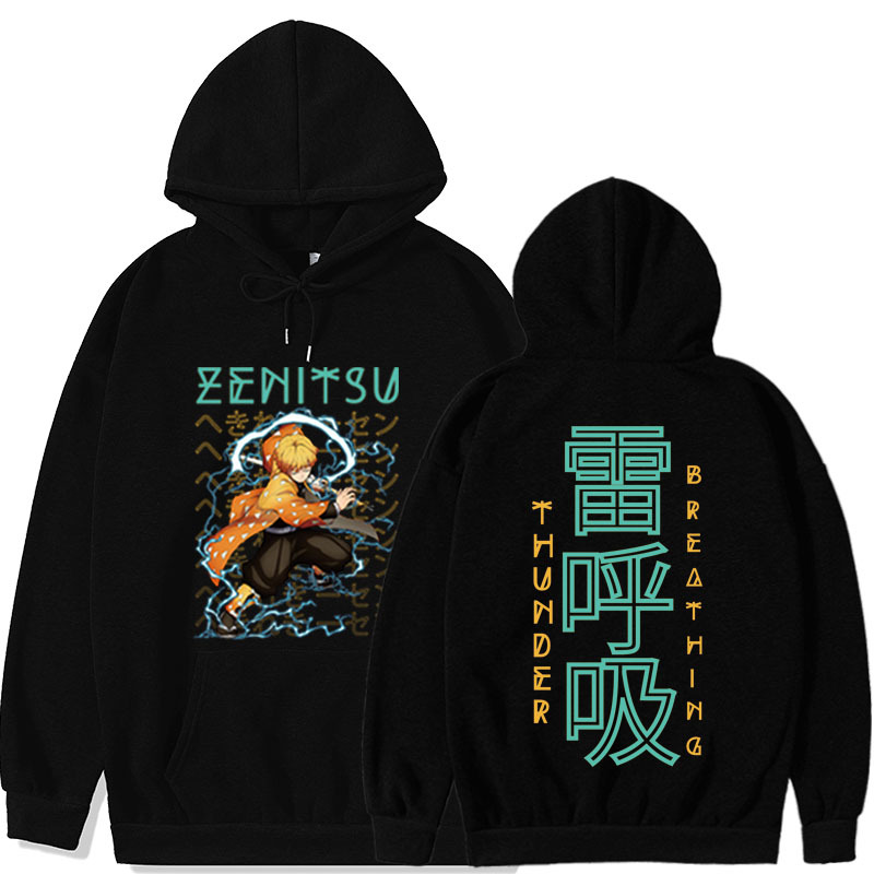 New Korean Harajuku Japanese Manga Kimetsu no Yaiba printed winter hoodie sweatshirt - Image 6
