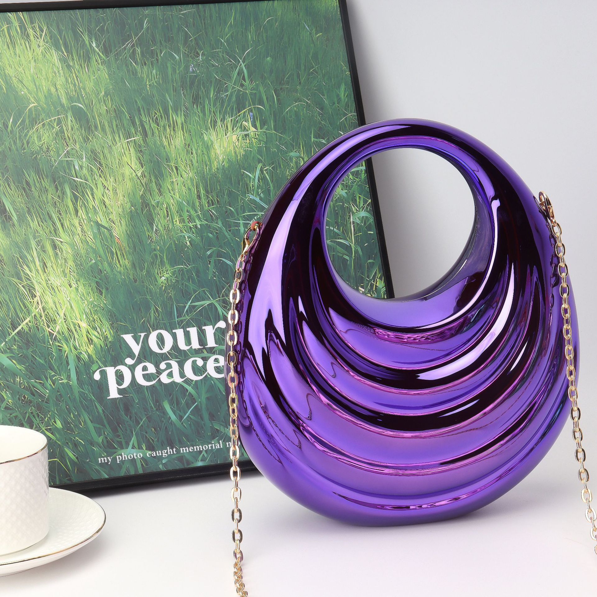 New cross-border acrylic lock spring and summer European and American women's bag shoulder crossbody handbag evening bag wholesale bag - Image 7