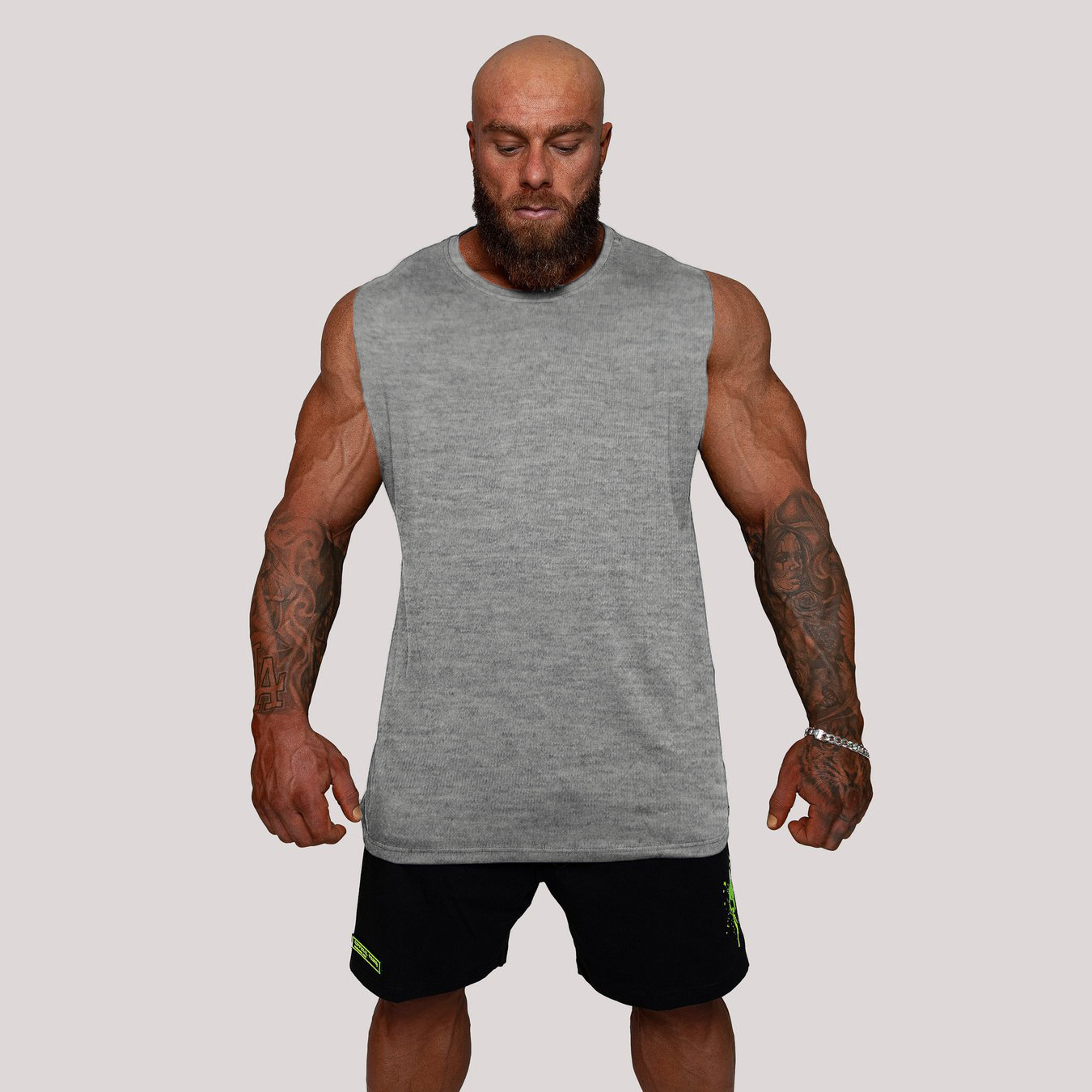 2021 cross-border spring and summer new muscle fitness brothers outdoor running vest gym sports sleeveless shirt men - Image 2