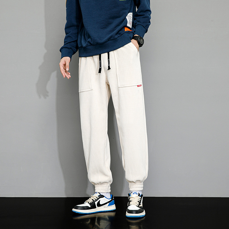 JYF-G50 men's large size autumn tide brand loose and fat to increase all-match wide-leg men's sports casual sweatpants - Image 6