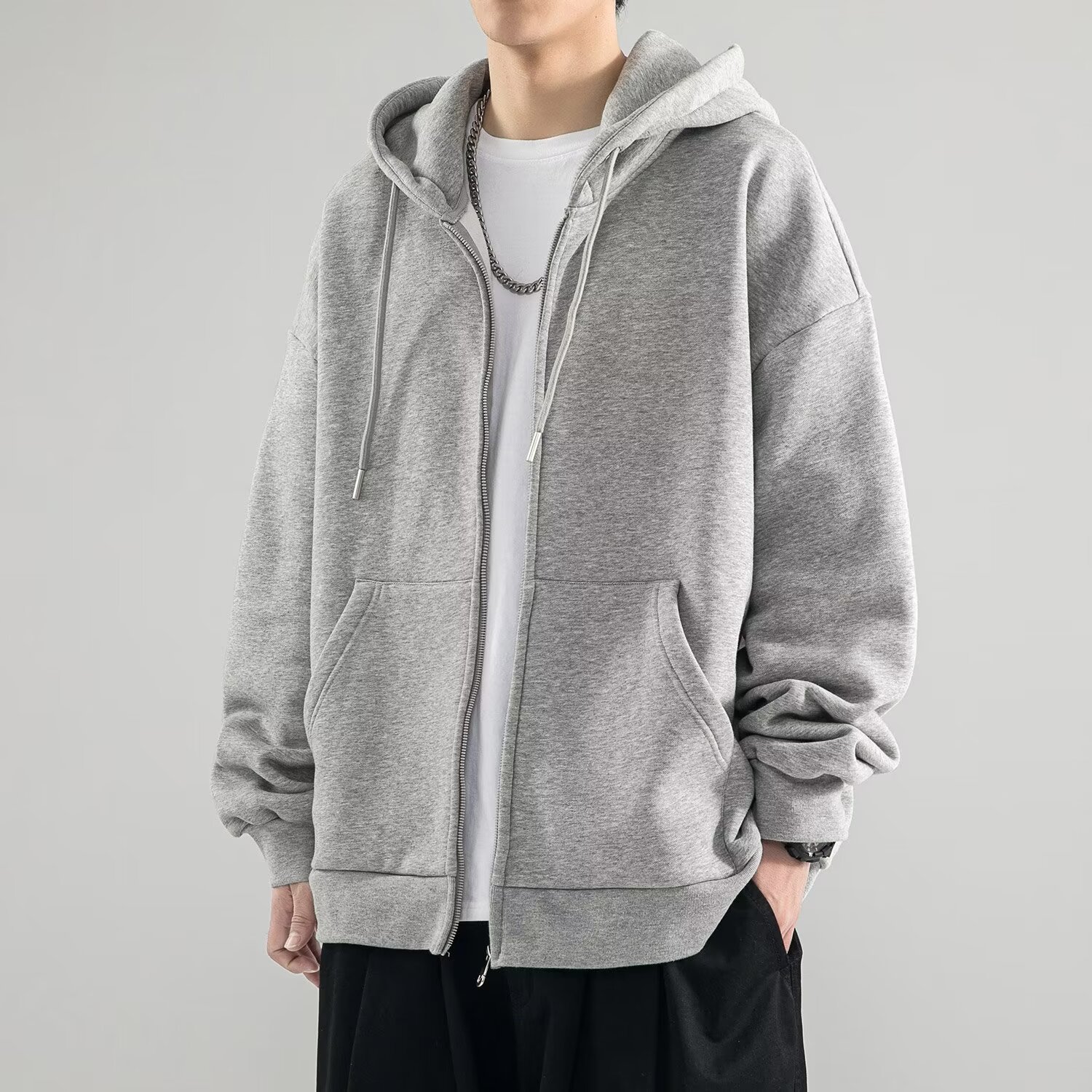 Heavy cardigan sweatshirt men's spring and autumn American fashion brand autumn jacket boys' clothes couple's top hooded jacket - Image 15