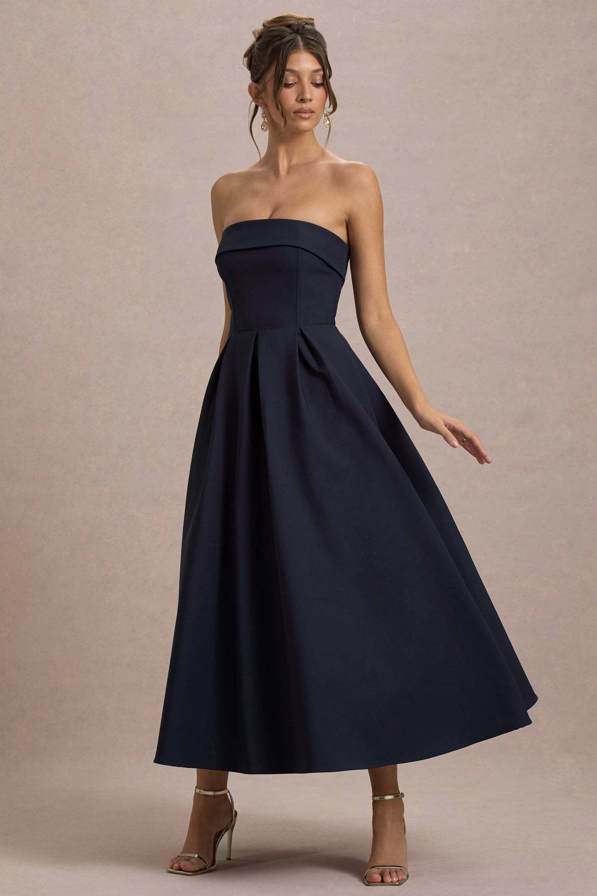 2025 European and American style elegant strapless dress, slim fit, foreign trade bandage-style cross-border high-end solid color long dress - Image 7