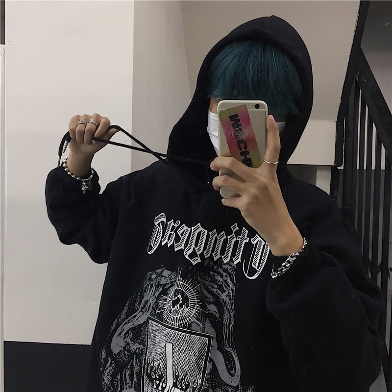 2021 Autumn and Winter Trend ins Harajuku Pink Girl Cartoon Anime Print Loose Plush Hooded Sweatshirt Women - Image 5