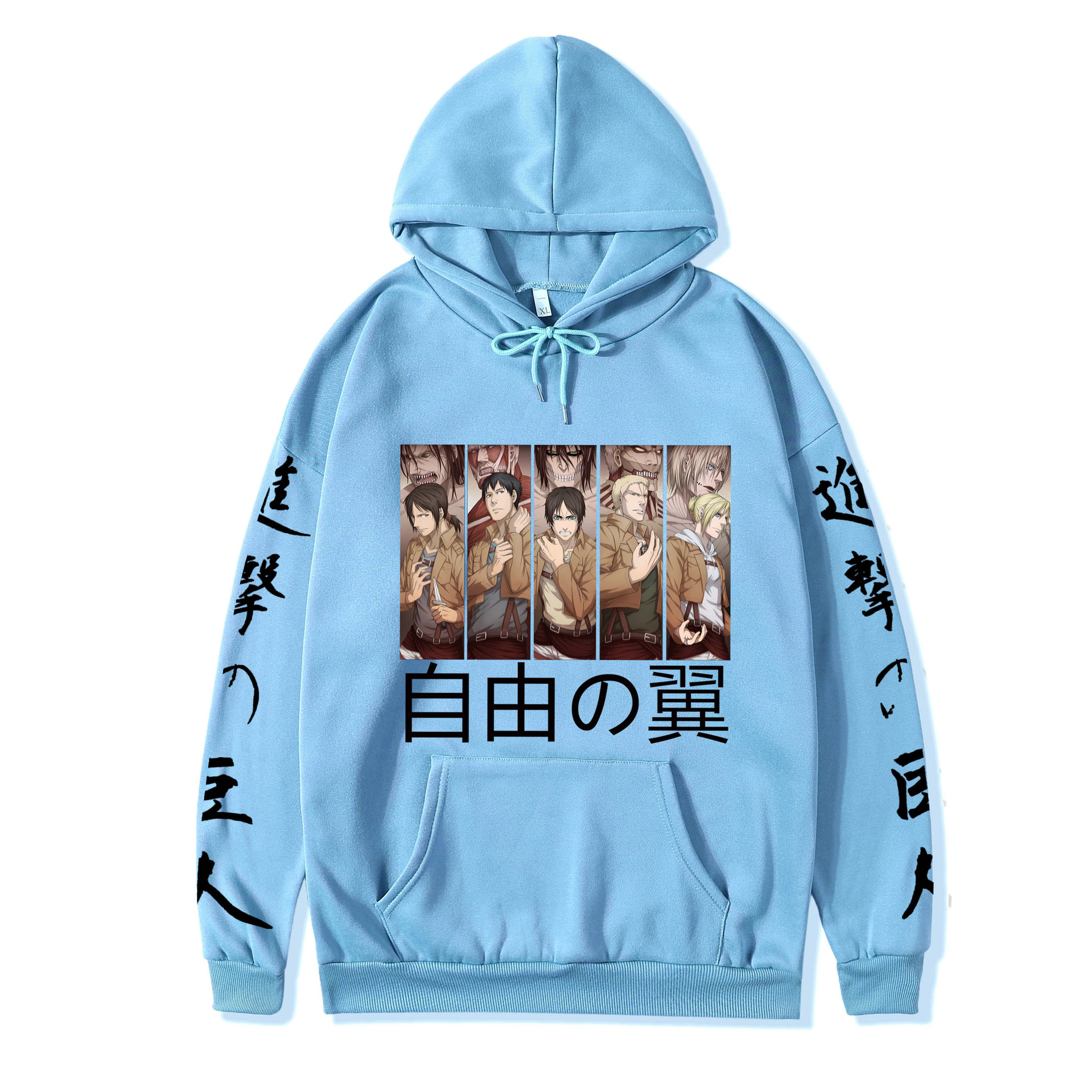 2021 couples wear autumn and winter new popular anime attack giant series illustration loose casual hooded sweater women - Image 22