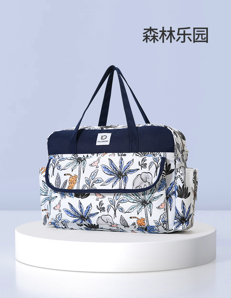 Mommy bag Oxford cloth new European and American style large capacity mother and baby bag for traveling hand-held crossbody fashionable mommy bag - Image 12