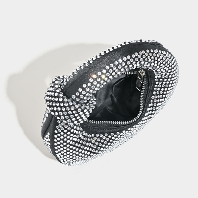 Niche design full diamond dumpling bag handbag female French lady evening bag casual all-match handbag rhinestone bag - Image 2