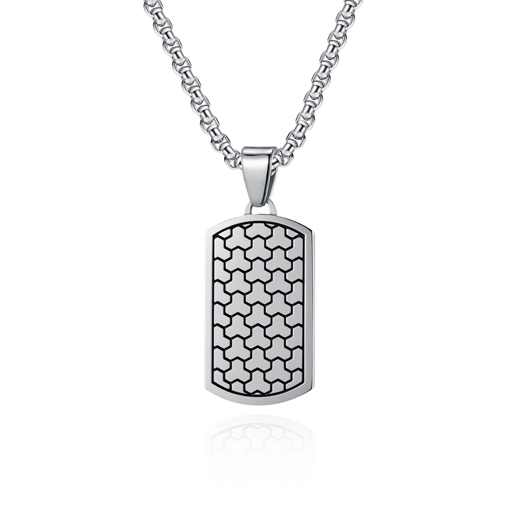 Original new stainless steel soccer ball textured tag pendant, titanium steel men's trendy hip-hop style necklace jewelry - Image 6