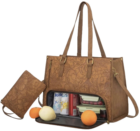 Spot new product 2 in 1 handbag lunch bag combination bag large handbag insulated lunch box female crossbody computer bag - Image 11
