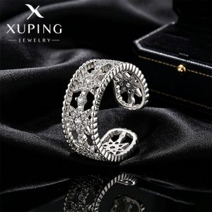 Xuping European and American cross-border niche hollow open ring, sweet and cool personality style fashion eight-pointed star ring jewelry wholesale