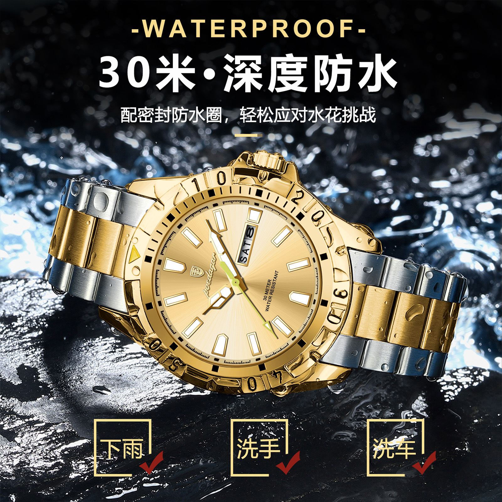 Swiss brand's new luxury men's watch, a super luminous quartz wristwatch, is a hot-selling item for live streaming and export, available for dropshipping. - Image 3