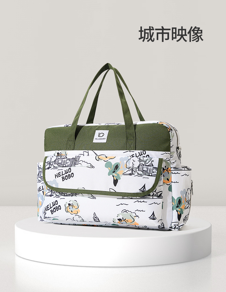 Mommy bag Oxford cloth new European and American style large capacity mother and baby bag for traveling hand-held crossbody fashionable mommy bag - Image 6