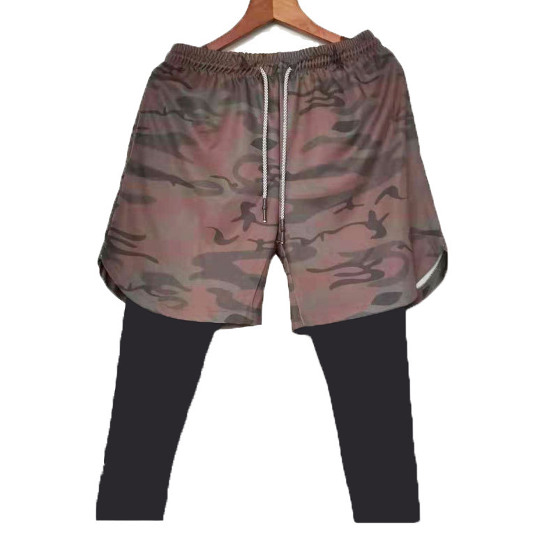 New men's sports fake two-piece trousers training fitness pants thin running overalls one piece drop shipping - Image 8
