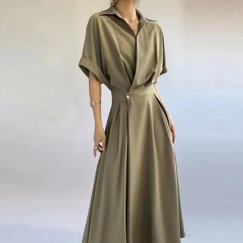 Chic and versatile self-induction French style small fragrance dress female design sense high-end long and short sleeve temperament slim mid-length skirt - Image 8