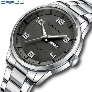 CRRJU/Kajun new 5005 steel belt men's watch simple business personality men's fashion waterproof spot calendar