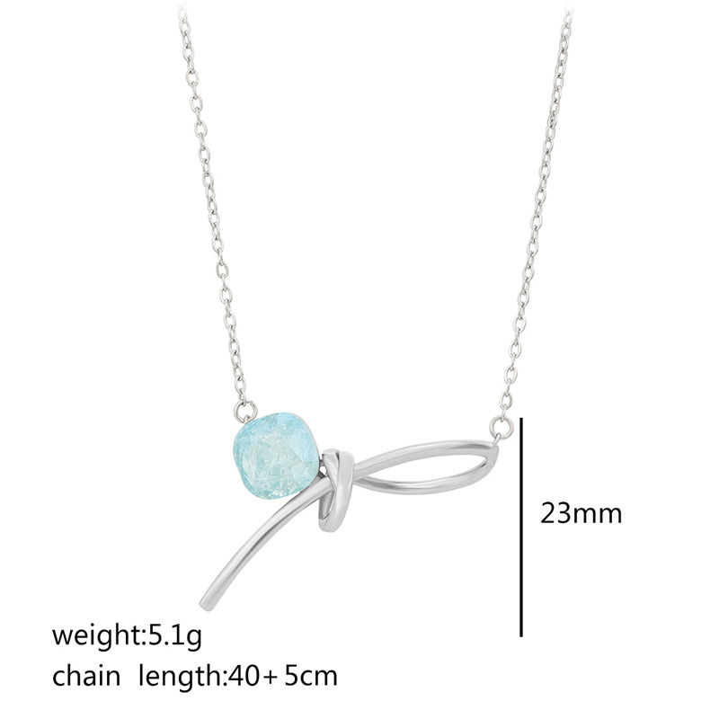 Xuping Imitation Crystal Bow Necklace, Fashionable, Simple, Sweet and Elegant Clavicle Chain for Women, Factory Wholesale - Image 7