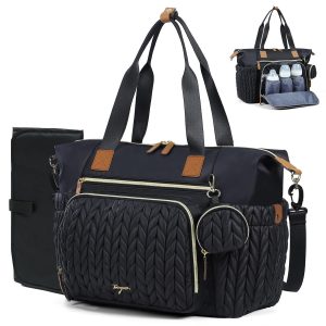 Amazon's new baby diaper bag tote bag, large capacity travel diaper bag, maternity hospital bag, with pacifier bag