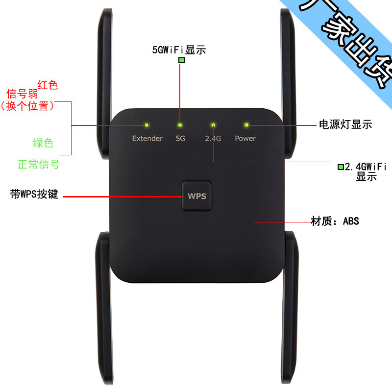 Gigabit wifi repeater AC dual-band smart high-power amplifier wireless network signal extender booster - Image 7