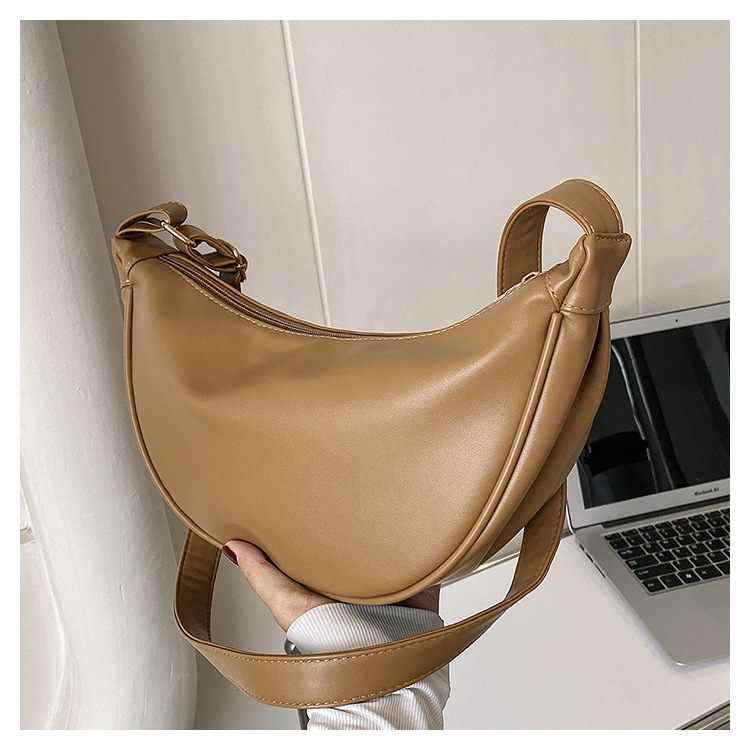 Hong Kong Style Retro Dumpling Bag Underarm Bag 2023 New Lightweight Casual Solid Color Single Shoulder Messenger Bag Women's Bag Wholesale - Image 7
