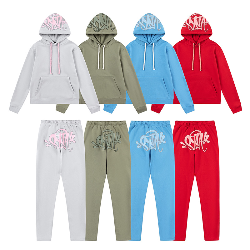 SYNAWORD Cross-border European and American Hip Hoodie Street Casual Loose Fleece Hoodie Set - New Trendy Product - Image 3