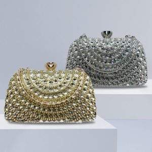 European and American cross-border banquet cheongsam evening bag high-end handbag women's dress handmade celebrity all-match diamond bag