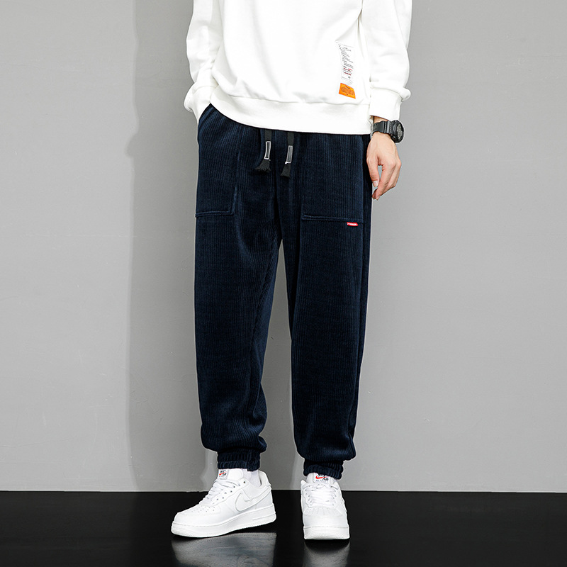JYF-G50 men's large size autumn tide brand loose and fat to increase all-match wide-leg men's sports casual sweatpants - Image 14