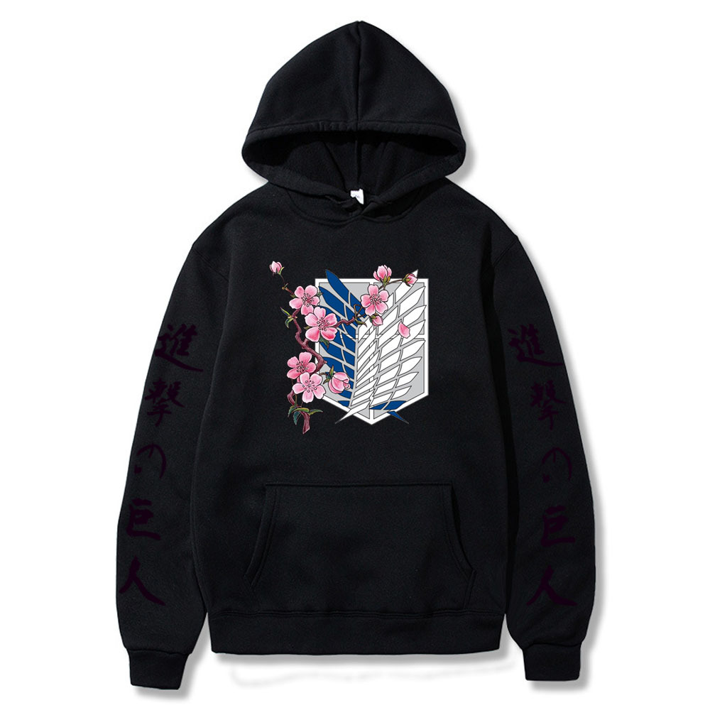 Attack on Titan LOGO hoodie sweatshirt- black letters on sleeves - Image 11
