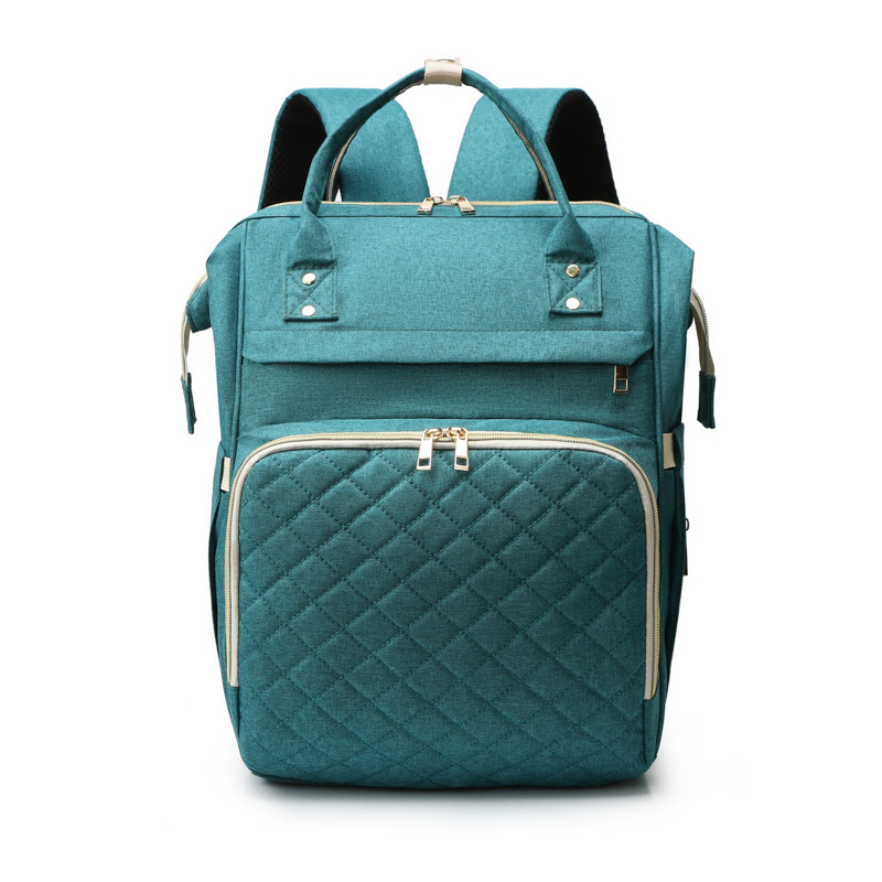 Cross-border classic mommy bag embellished with small coin purse multi-function USB charging mother and baby bag light solid color mommy bag - Image 13