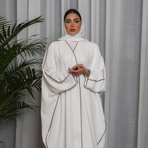 MQ063 Middle East Muslim Dubai robe 2023 foreign trade women's white splicing large size women's abaya robe