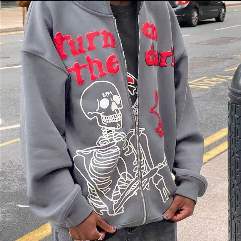 2022 Spot Supply AliExpress Explosive Style Zipper Sweatshirt Long Sleeve Fleece Hoodie Casual Loose Sweatshirt Men and Women - Image 6