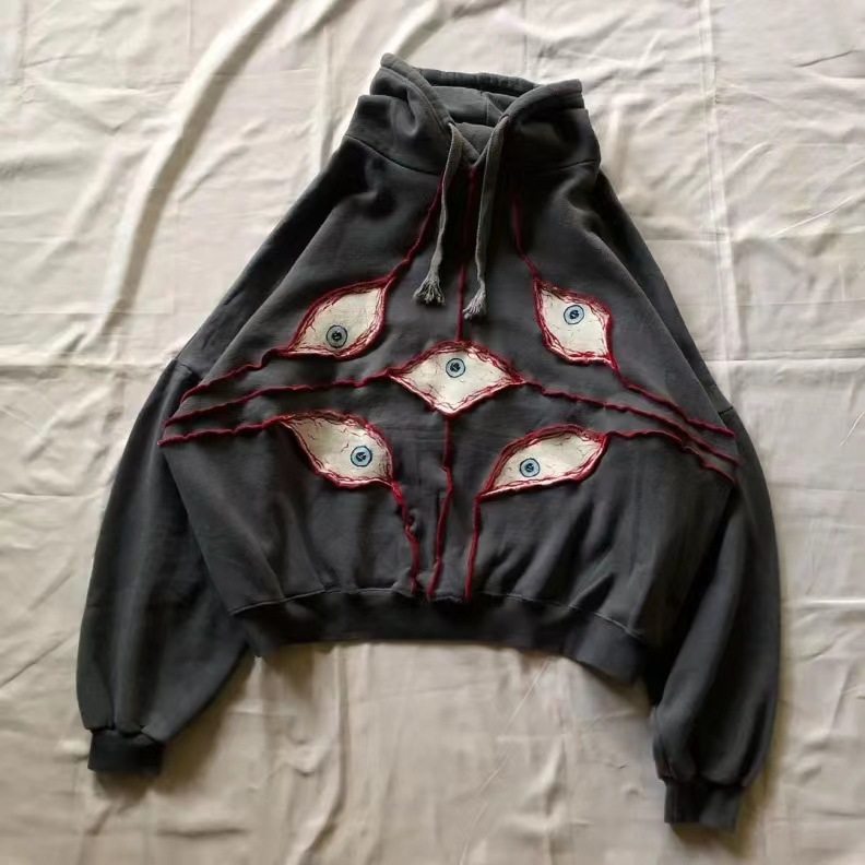 Y2K skeleton zip-up hoodie, 90s retro graphic print zip-up top, sweatshirt, sweatshirt, men's and women's. - Image 24